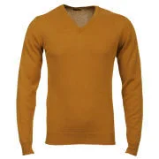 Romeo Gigli Men's Italian Cotton Cashmere Jumper - Yellow - M - Citron Image 1