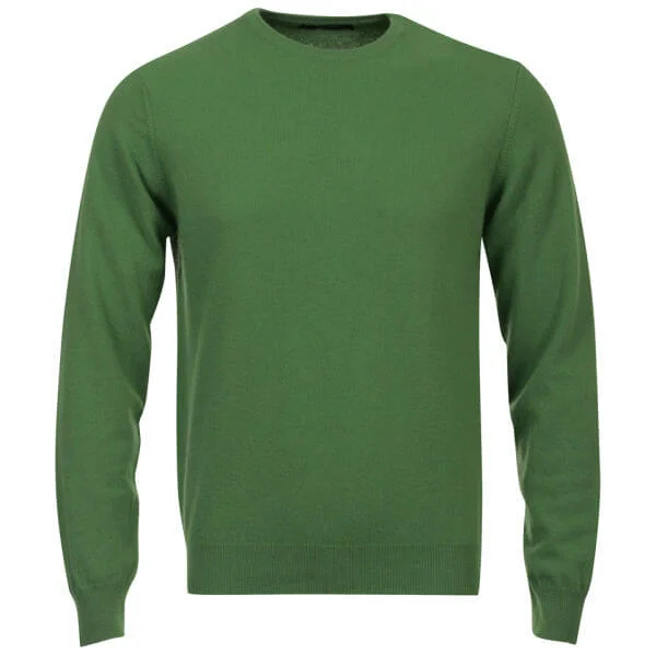 Romeo Gigli Men's Italian Crew Neck Cashmere Jumper - Green - M - Vert Citron Image 1
