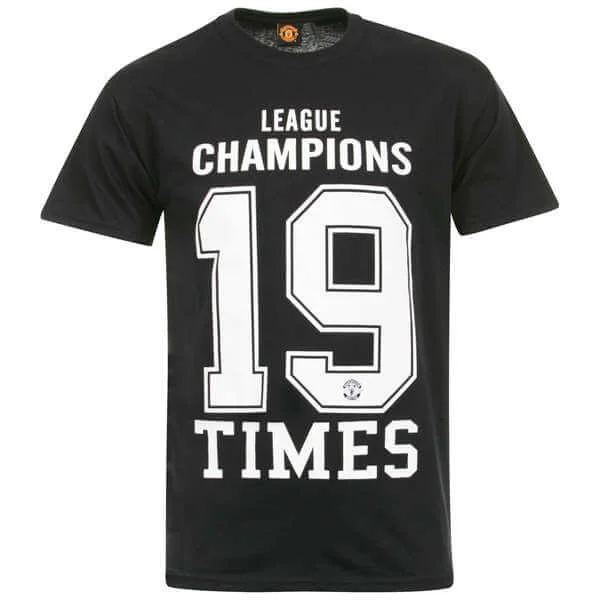 Men's Manchester United 19 Times T-Shirt - Black - S - Noir Image 1