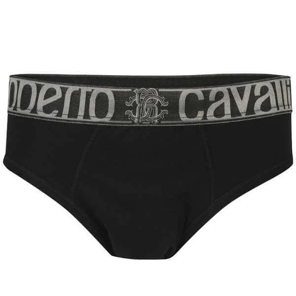 Roberto Cavalli Men's Contrast Brief - Black - S - Noir Image 1