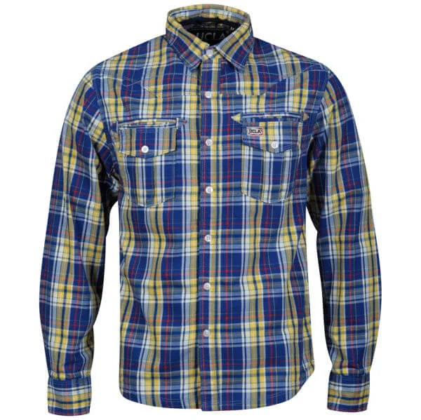 UCLA Men's Aguilar Check Shirt - Yellow Check - S - Citron Image 1