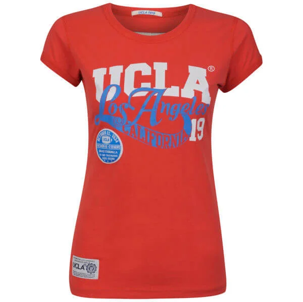 UCLA Women's Herrera Print Logo T-Shirt - Poppy Red - S - Rouge Image 1