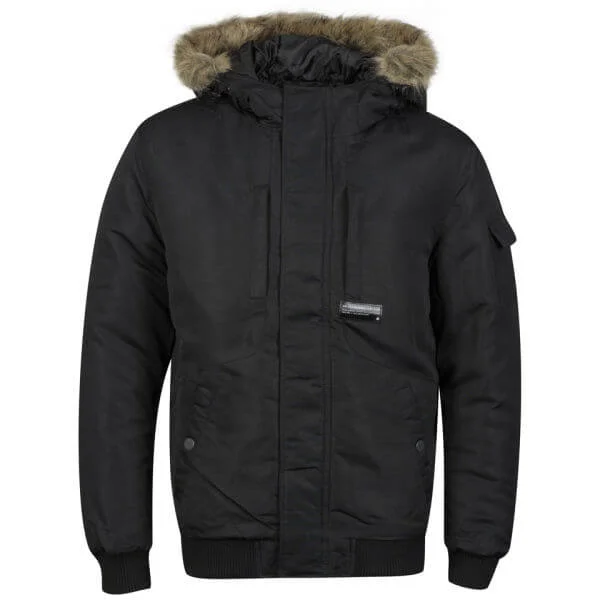 Jack & Jones Men's Alaska Fur Trim Jacket - Black - S - Noir Image 1