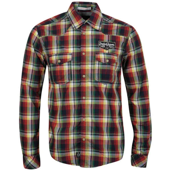 Jack & Jones Men's Branco Check Shirt - Red Multi - S - Rouge Image 1
