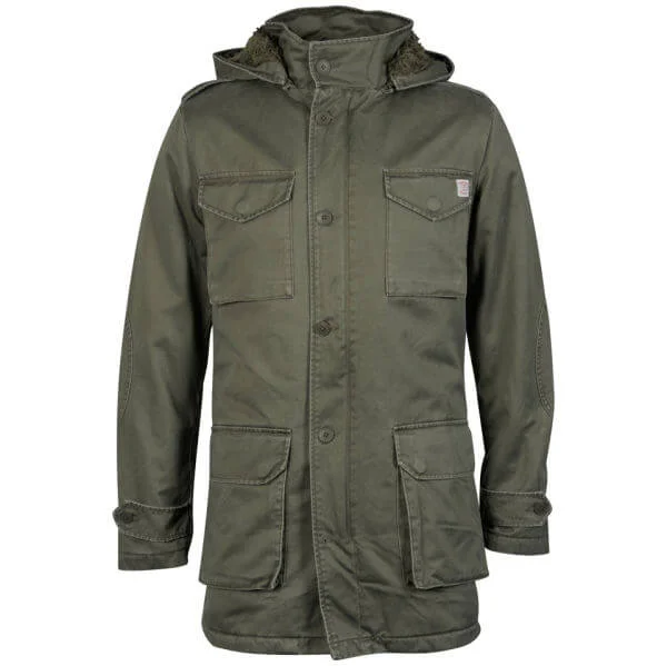 Jack & Jones Vintage Men's Winner Parka Coat - Khaki - S - Vert Citron Image 1