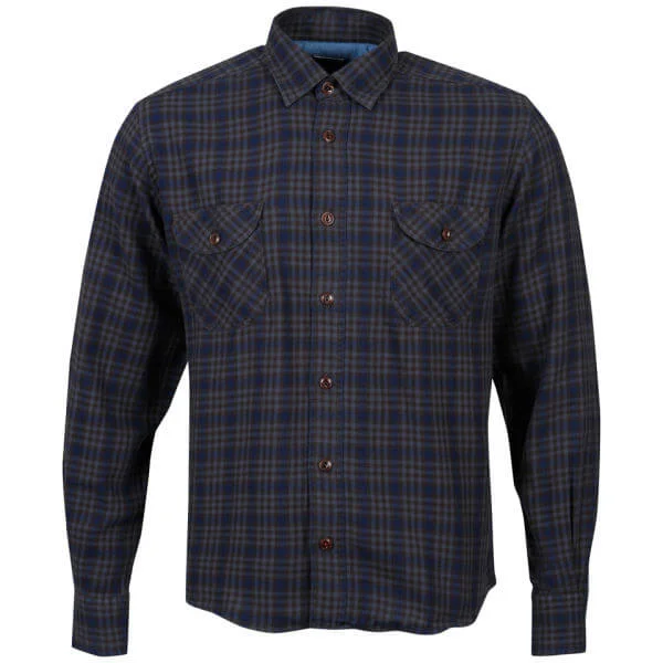 Hartford Men's Porter 2 Pocket Plaid Shirt - Brown Multi - S - Brown Image 1