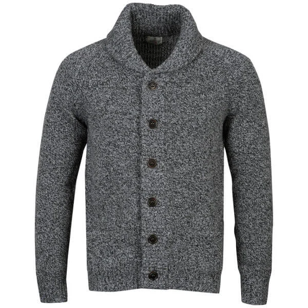 Hartford Men's Shawl Salt and Pepper Knit Cardigan - Grey Multi - S - Gris Image 1