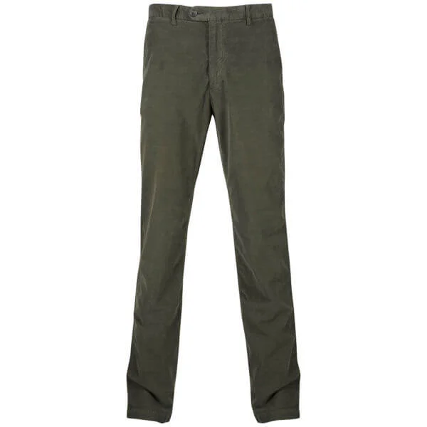 Hartford Men's Toby Slim Fit Cord Trousers - Olive - 30R - Vert Citron Image 1