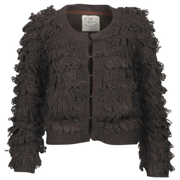 Pepe Women's Zior Fringed Cardigan - Brown Lace - XS - Marron Image 1