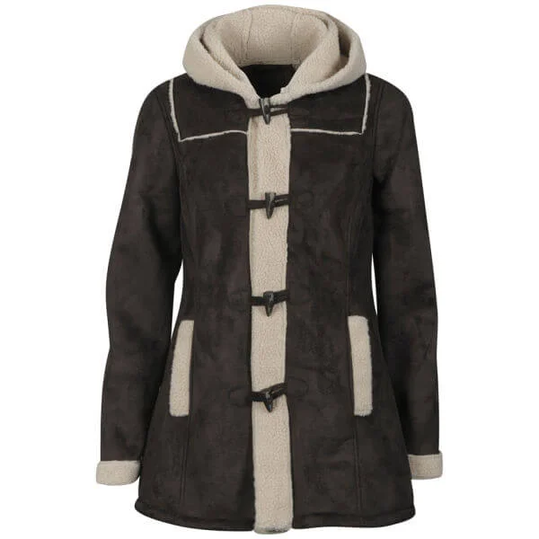 Vero Moda Women's Classico Shearling Duffle Coat - Mocca - XS - Marron Image 1