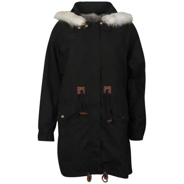 VILA Luxe Women's Bilo Parka - Black - XS - Noir Image 1