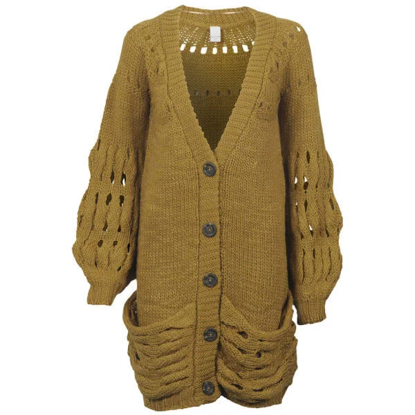 VILA Women's Fonerina Boyfriend Cardigan - Mustard - XS - Moutarde Image 1