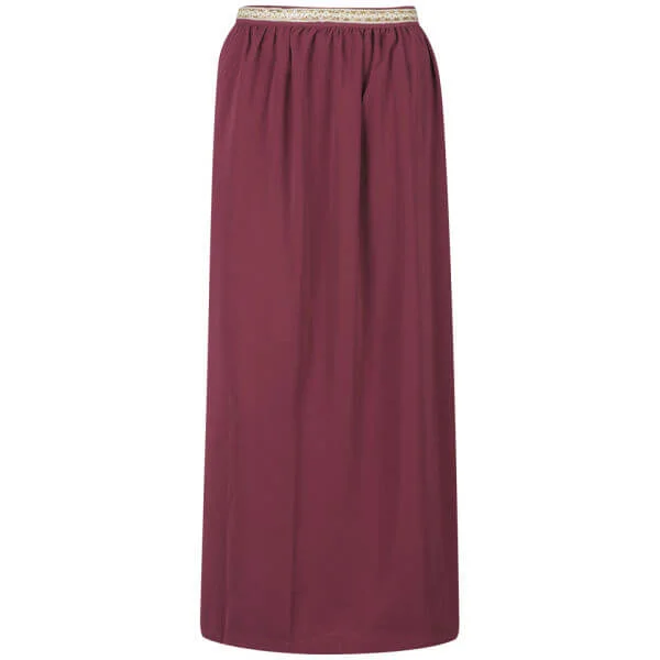 byJAM Women's Amy Braid Detail Midi Skirt - Purple - S - Bleu Marine Image 1