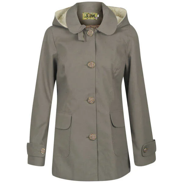 byJAM Women's Hannah Ditsy Detail Hooded Mac - Navy - S - Violet Image 1