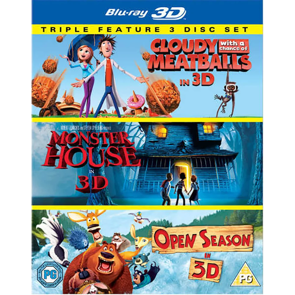 Cloudy with a Chance of Meatballs 3D / Monster House 3D / Open Season 3D Image 1