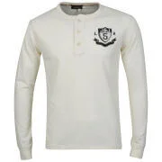 Jack & Jones Men's Vintage Applique Henley Top - Cream - S - Crème Image 1