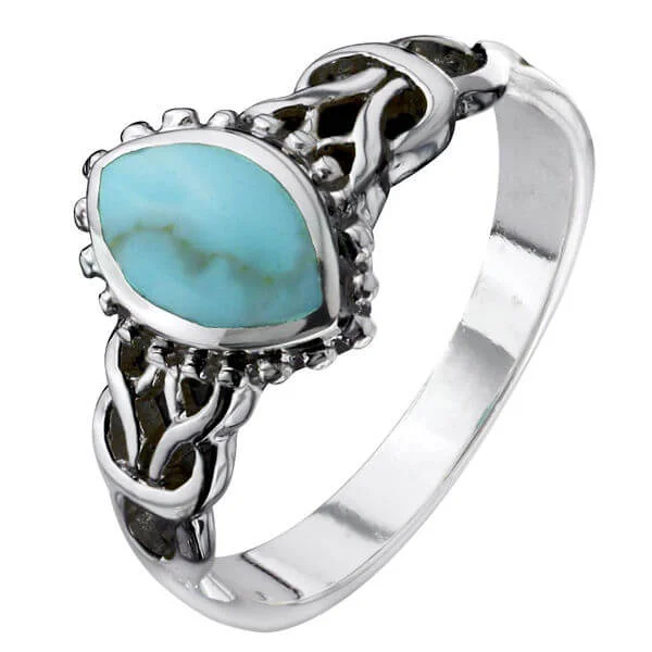 Bague Plaquée Argent Turquoise Celtique - J Image 1