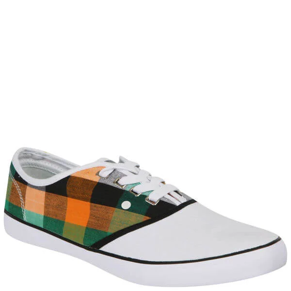 Boxfresh Men's Bobon Pumps - Green & Orange Check/White - 6 - Green & Orange Check/White Image 1
