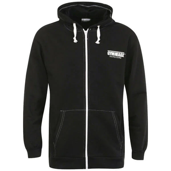 Gymheadz Men's Hardcore Hooded Jacket - Black - S - Noir Image 1