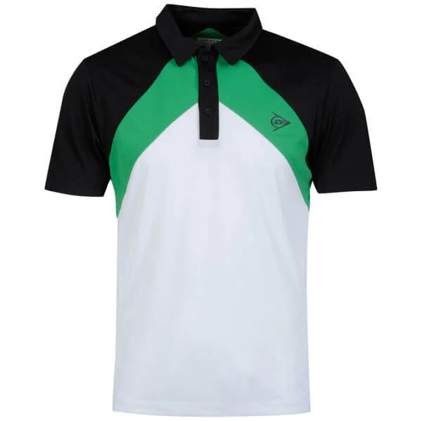 Dunlop Men's Play Tech Polo Shirt - Green/Black/White - S - Green/Black/White Image 1