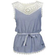 Pepe Women's Denis Crochet Detail Blouse - Blue - XS - Bleu Image 1