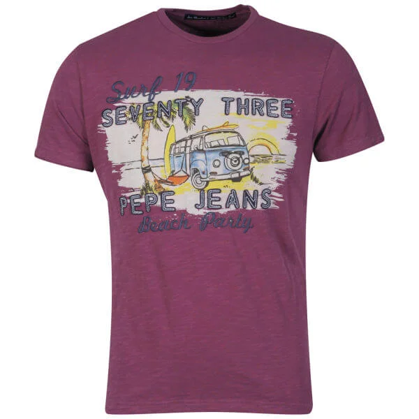 Pepe Men's Cruz Applique T-Shirt - Berry - M - Berry Image 1