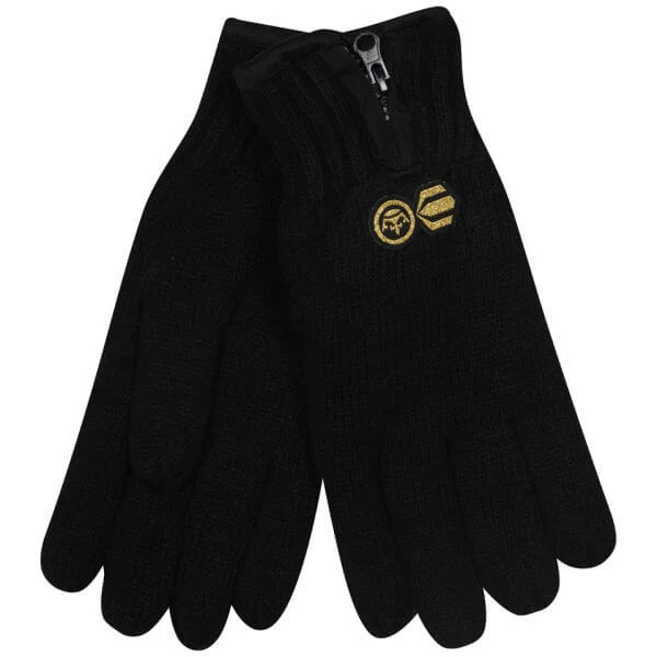Crosshatch Men's Zipline Knitted Gloves - Black - One Size - Noir Image 1