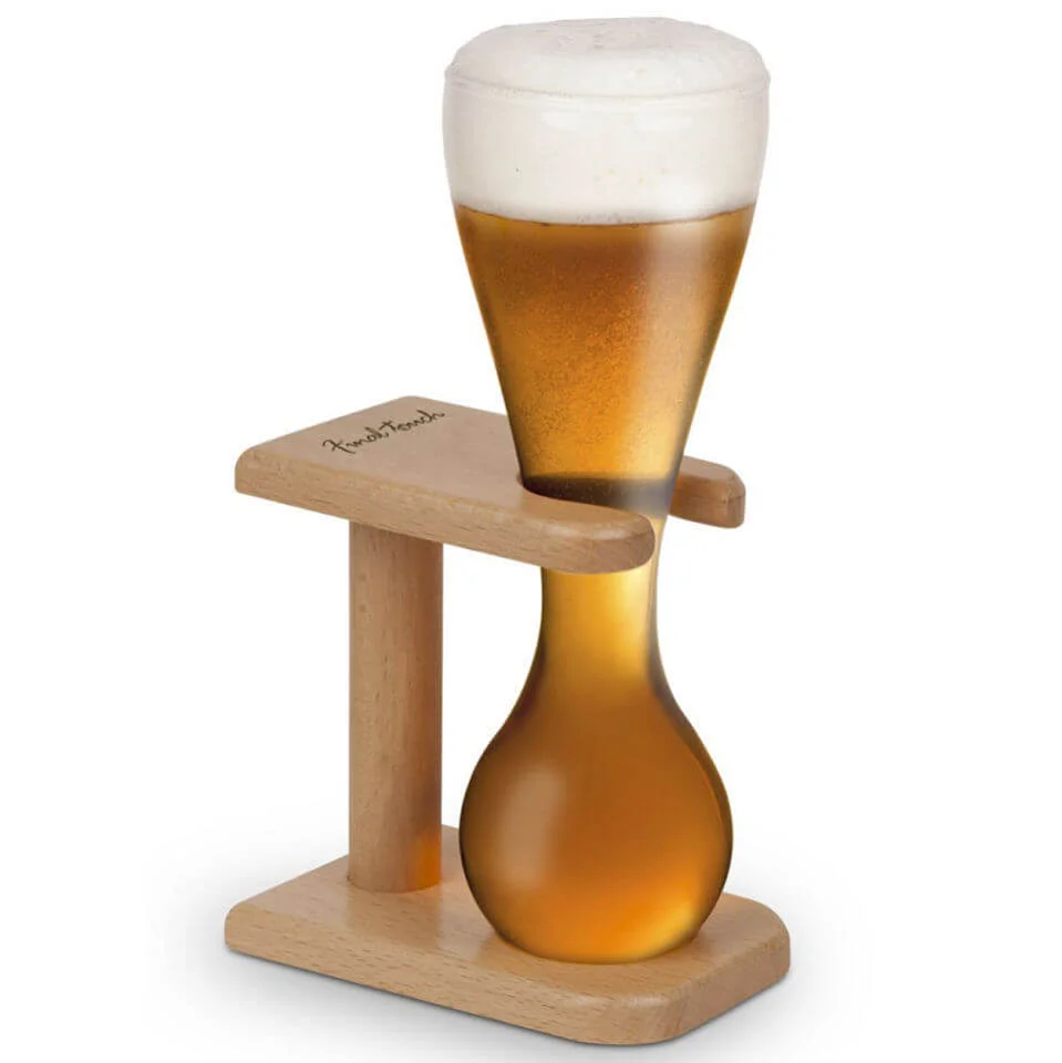 Verre Sablier et son Support en Bois Image 1