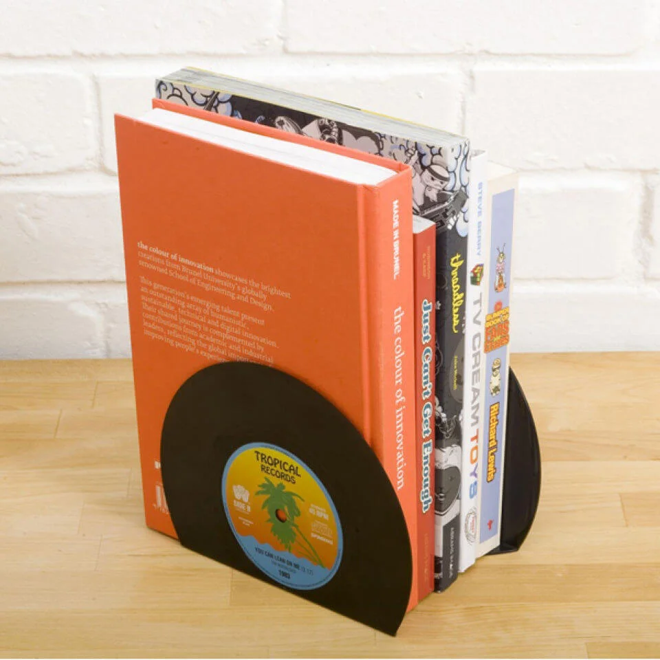 Serre-livres rétro disques vinyle Image 1