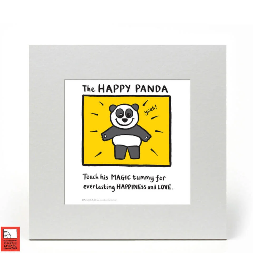 Impression Édition Limitée Happy Panda - Edward Monkton Image 1