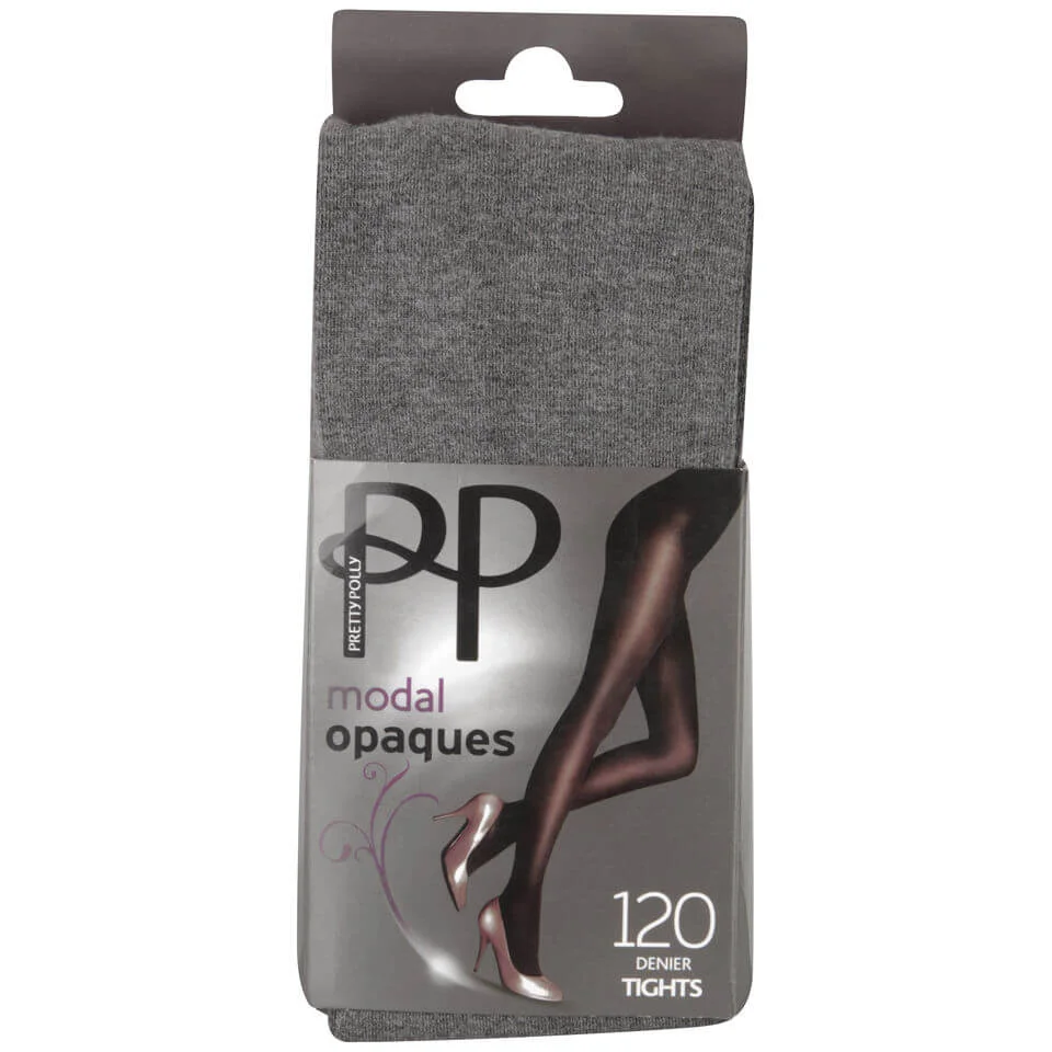 Collant Opaque Pretty Polly Modal -Gris Chiné - S-M Image 1