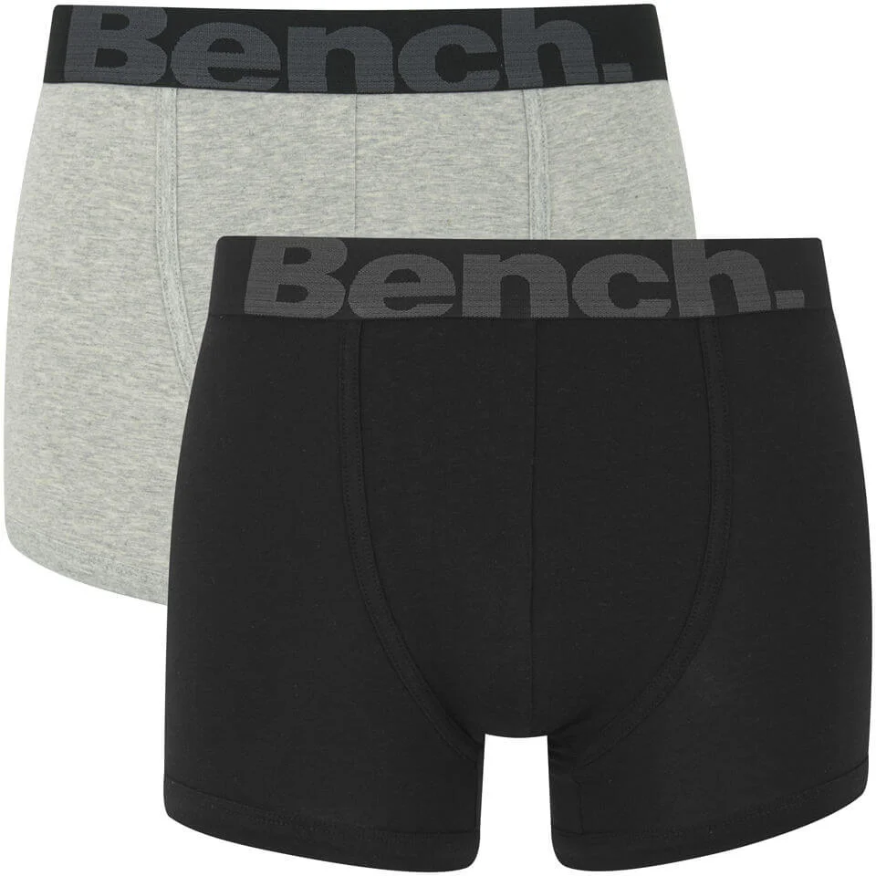 Bench Men's 2 Pack Fashion Trunks - Black/Grey - S - Noir Image 1