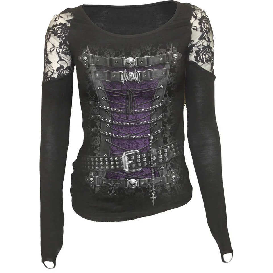 Spiral -Haut en Dentelle pour Femme Waisted Corset - Noir - M Image 1