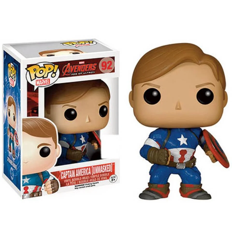 Marvel Avengers Age Of Ultron Unmasked Captain America SDCC Exclusive Pop! Vinyl Figure Image 1