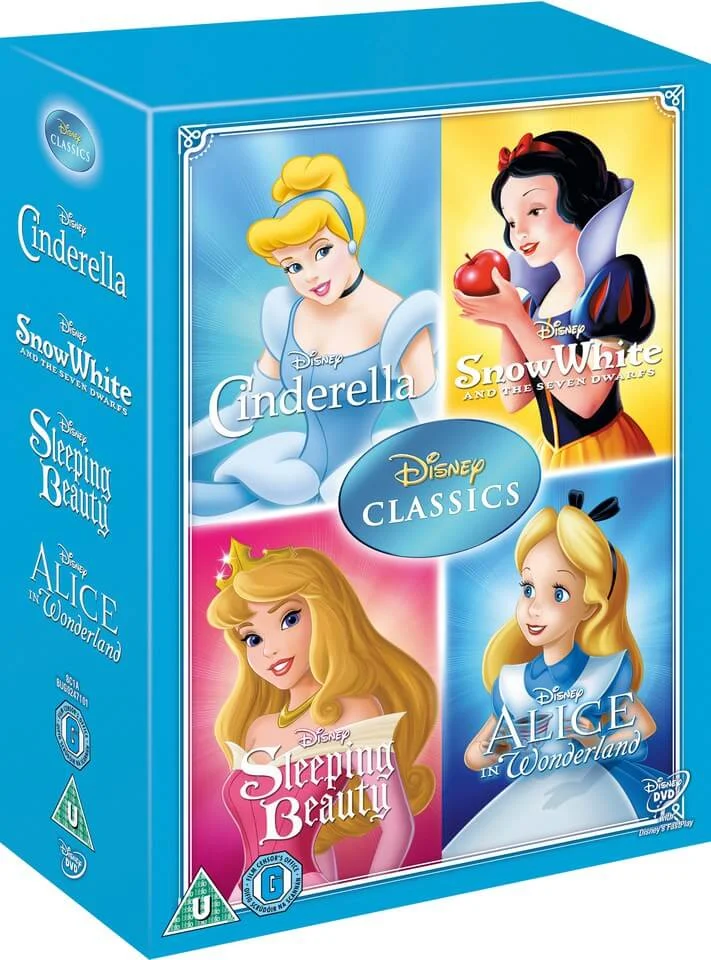 Disney Classics Timeless Classics 4 DVD : Blanche Neige, Cendrillon, La Belle au bois dormant, Alice au pays des merveilles Image 1