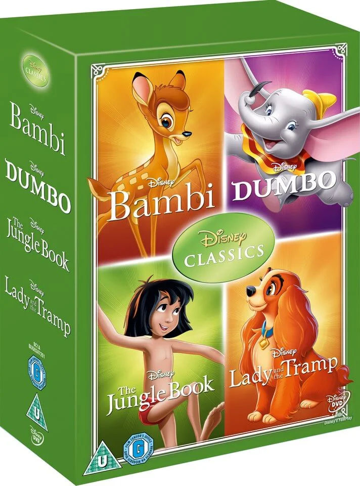 Disney Classics Timeless Classics 4 DVD Set 2 Jungle Book, Bambi, Dumbo, Lady & The Tramp Image 1