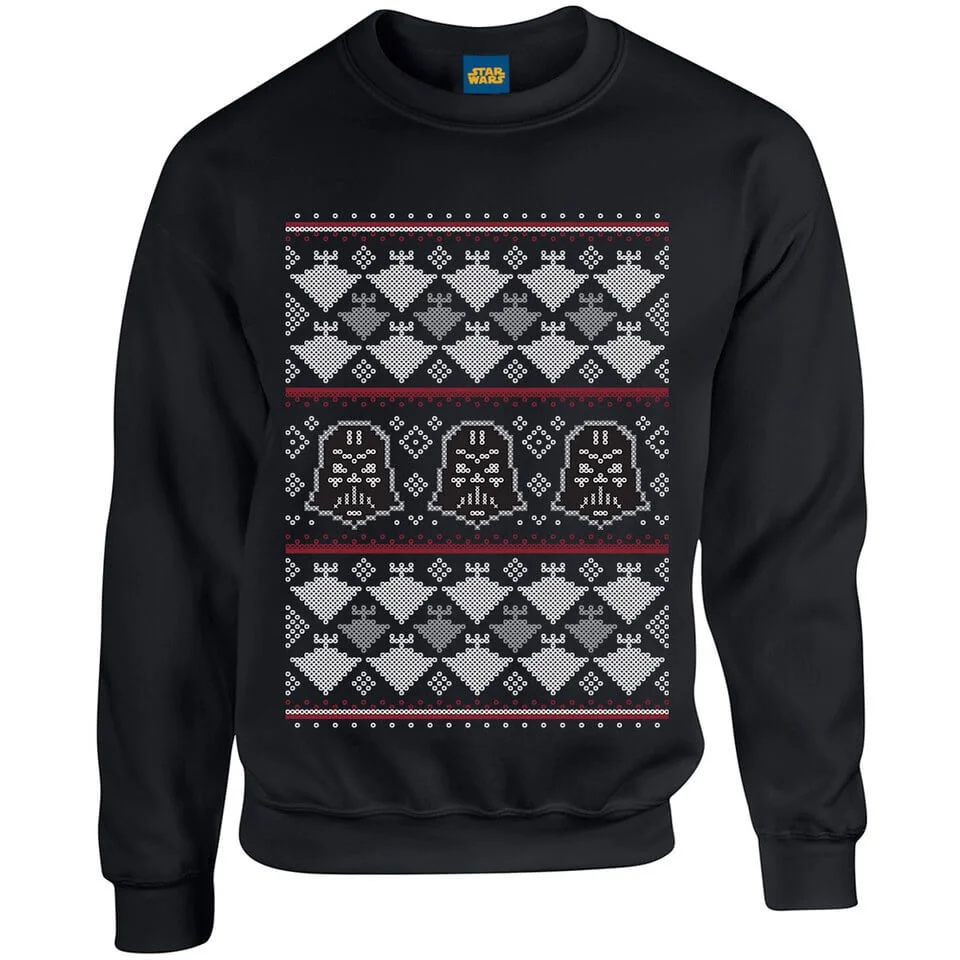 Star Wars Christmas Darth Vader Imperial Starship Sweatshirt - Black - S Image 1