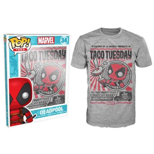 Marvel Deadpool Chimichanga Pop! T-Shirt - Gris - M - Gris Image 1