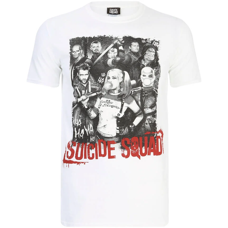 T-Shirt Homme DC Comics Suicide Squad Harley Quinn et Squad - Blanc - M Image 1