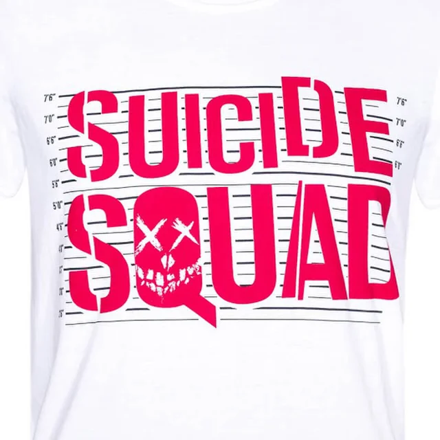 T-Shirt Homme DC Comics Logo Suicide Squad Line Up - Blanc