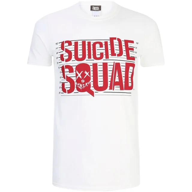 T-Shirt Homme DC Comics Logo Suicide Squad Line Up - Blanc