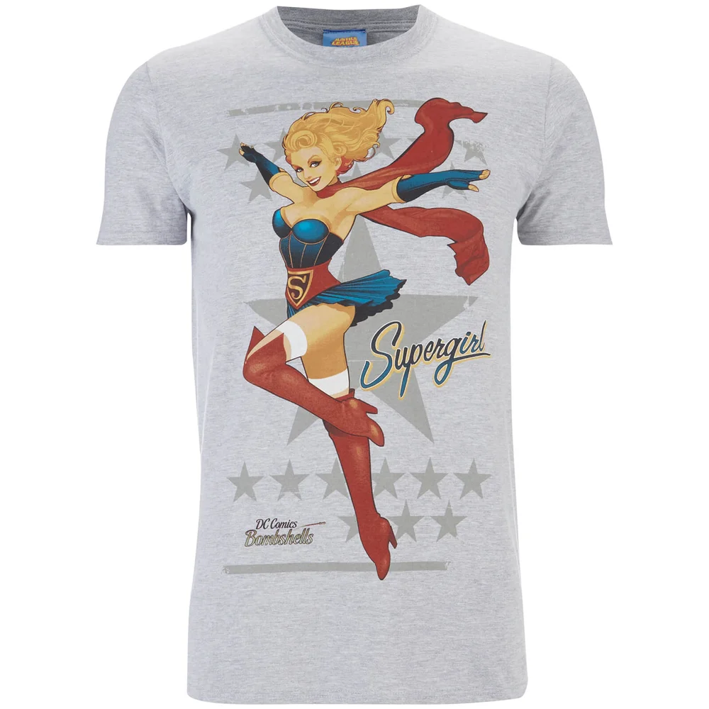 T-Shirt Homme DC Comics Bombshells Supergirl - Gris - S - Gris Image 1