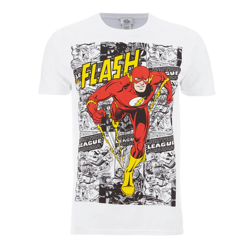 T-Shirt Homme DC Comics Flash Comic Strip - Blanc - S - Blanc Image 1