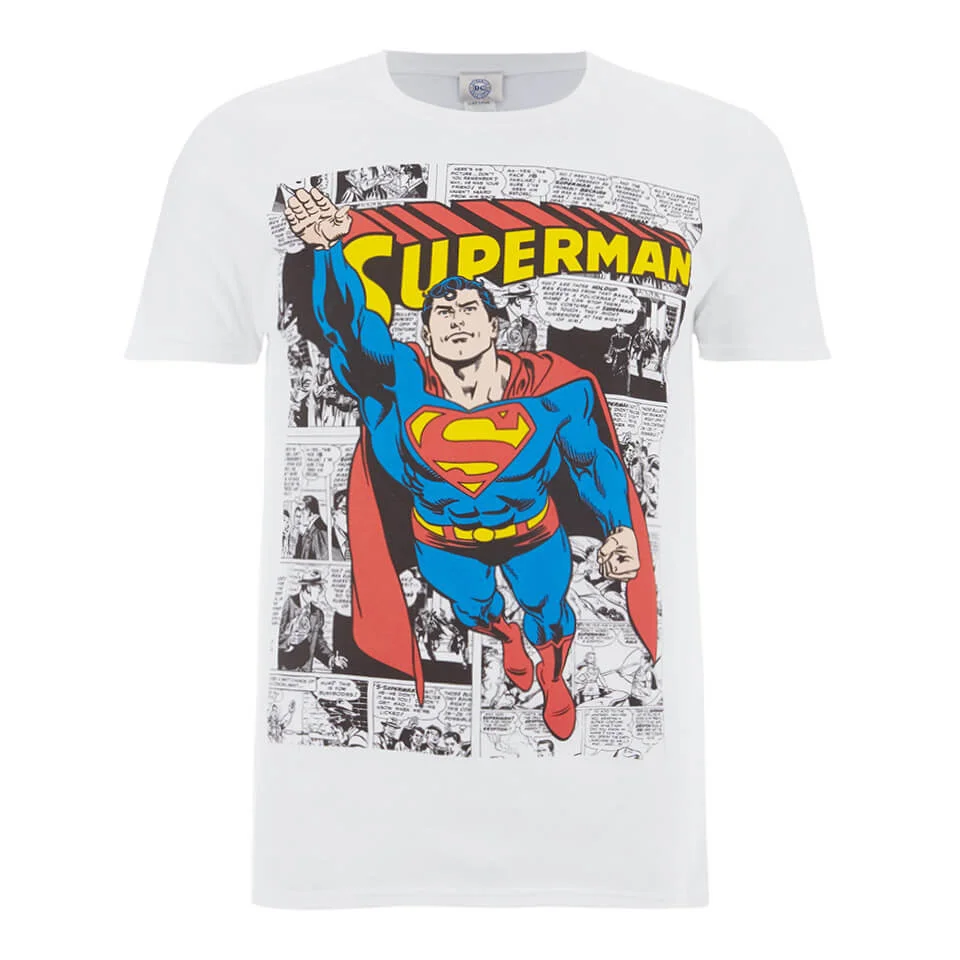 T-Shirt Homme DC Comics Superman Comic Strip - Blanc - S - Blanc Image 1