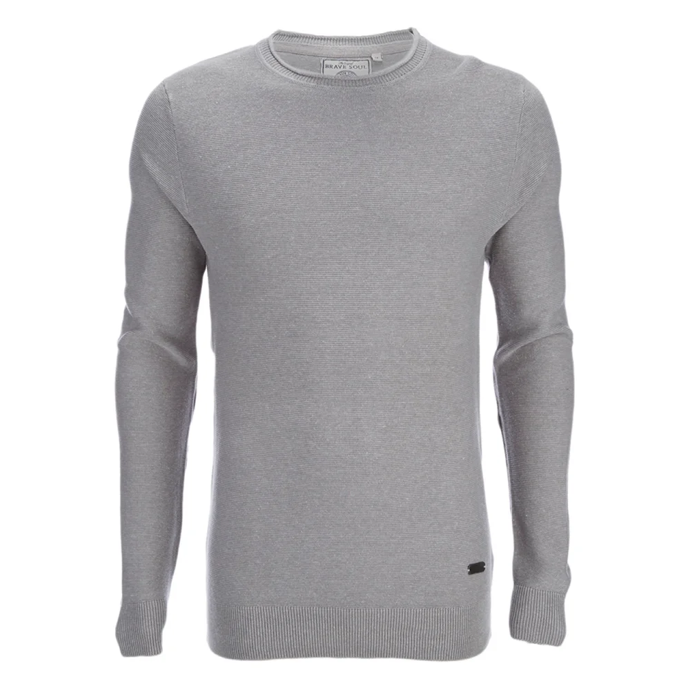 Pull Brave Soul pour Homme Warren Roll Edge -Gris/Argenté - S - Gris Image 1