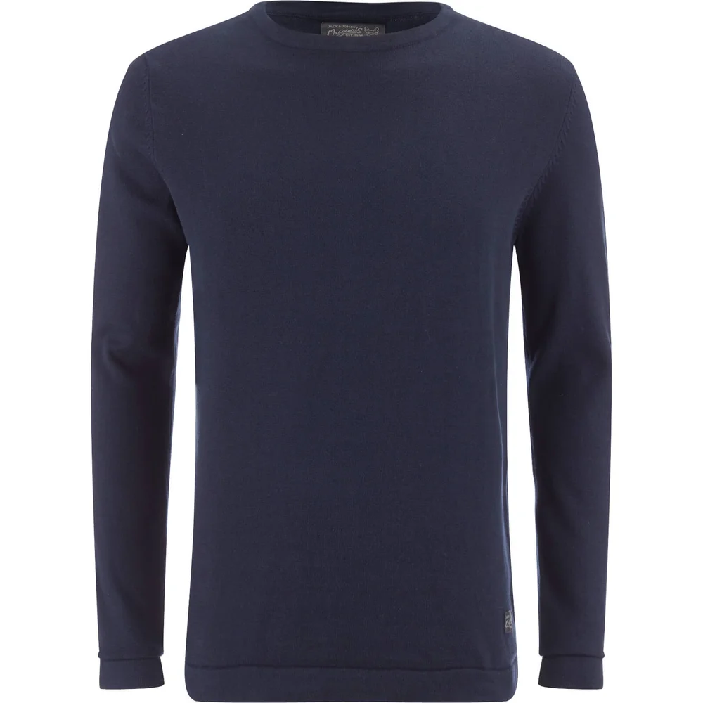 Pull En Maille Classique Jack & Jones -Marine - S - Bleu Image 1
