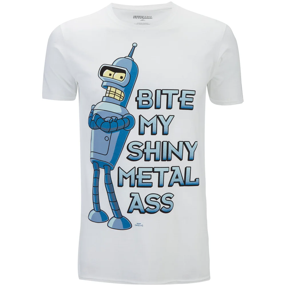 T-Shirt Homme Futurama Bender Bite - Blanc - S - Blanc Image 1