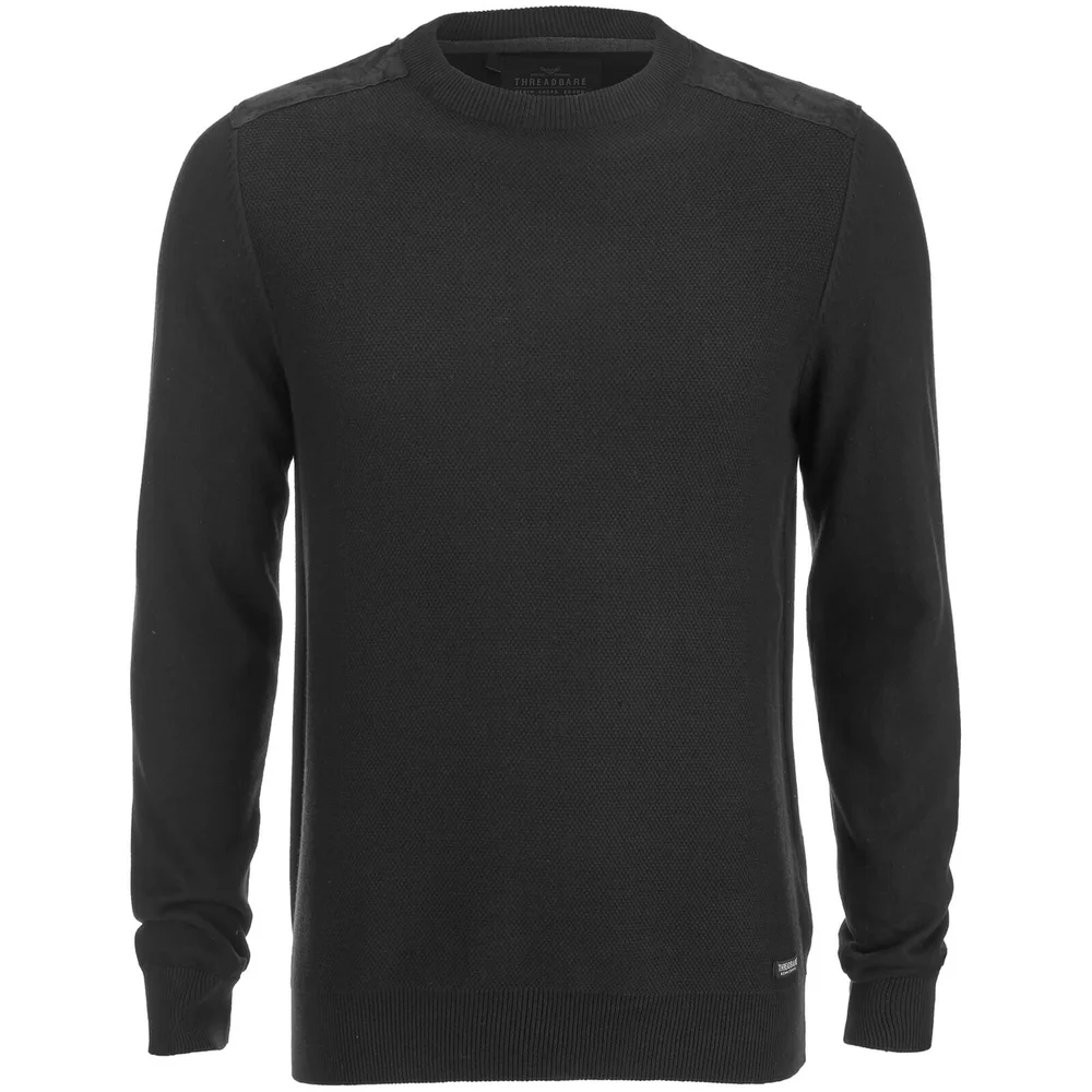 Pull Threadbare pour Homme Quaker Waffle -Noir - S - Noir Image 1