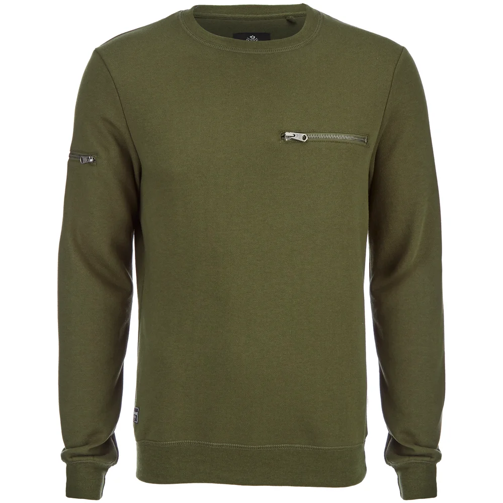 Sweat Threadbare pour Homme Chapel -Kaki - S - Vert Citron Image 1
