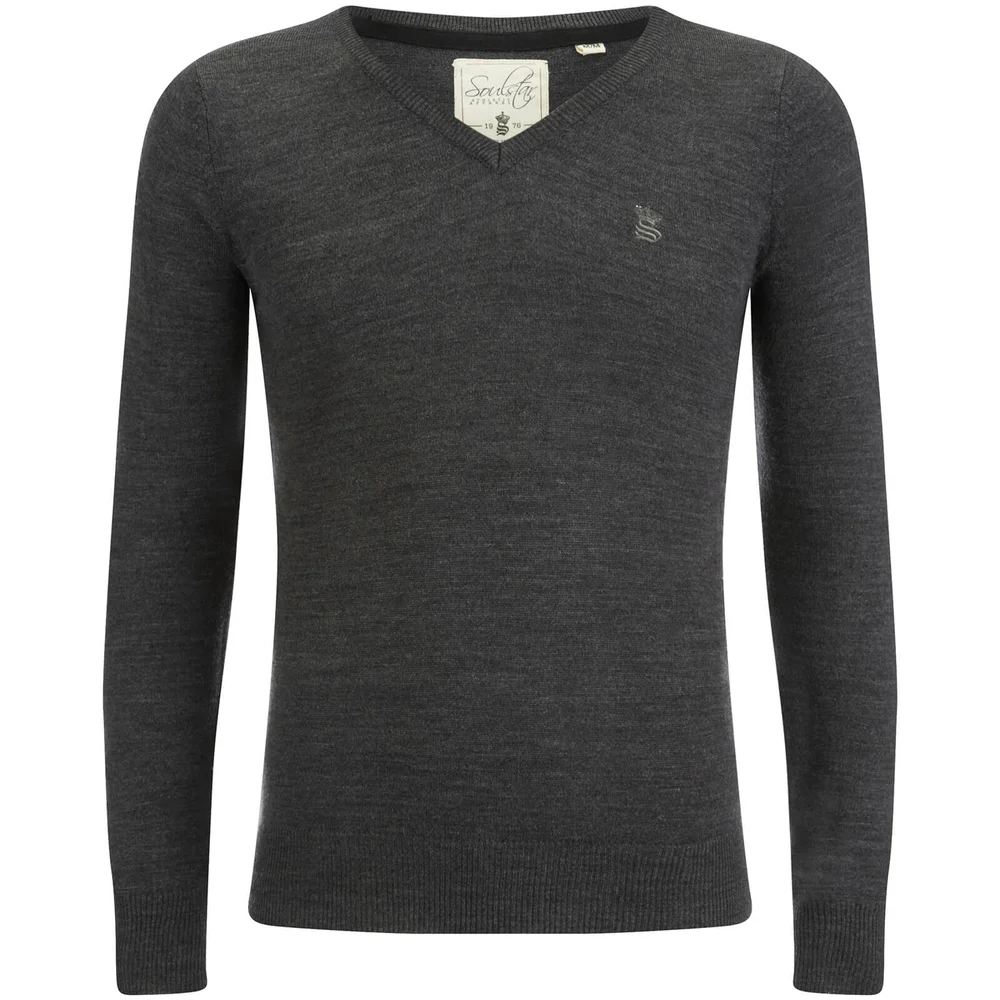 Pull Homme Col V Alpha Soul Star - Gris Foncé - M - Gris Image 1